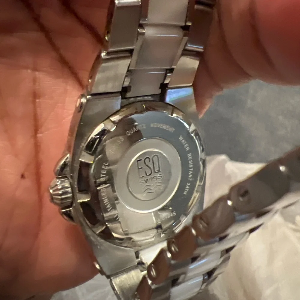ESQ by Movado Swiss quartz stainless steel and white ceramic watch